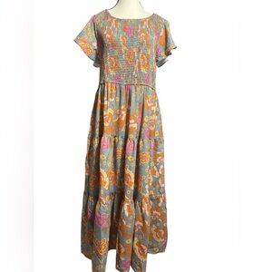 Vibrant Floral Maxi Dress - Multicolor